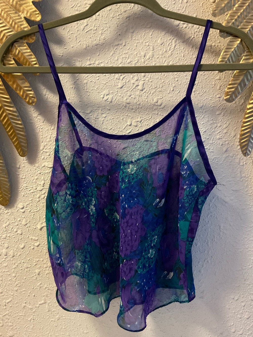 Vintage LA Intimates Floral Sheer Cami Tank Top